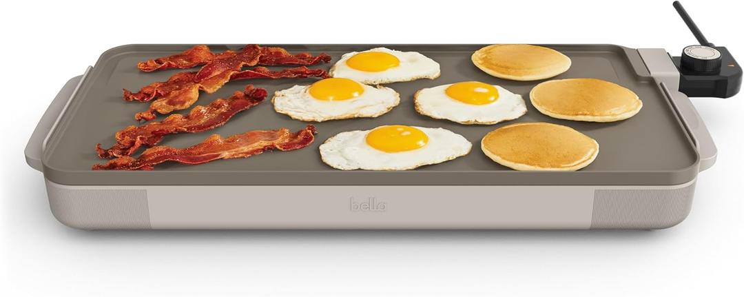 Bella 10 x 20 in Ceramic Griddle, Oatmilk