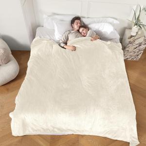 Electric Blanket King Size, Super Soft Cozy Upgraded Flannel Heated Blanket Dual Control with 5 Heating Levels & 10 Hours Auto Off, Fast Heating Blanket & Overheat Protection, 100" x 90", White