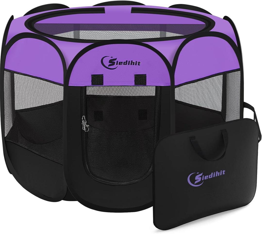 Siedihit Dog Playpen, Puppy Pet Playpen, Dog Crate Tent Cage Indoor