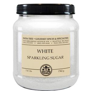 India Tree White Sparkling Sugar, 3.4 lb Canister | Large Grain Decorating Sugar for Baking, Beverages & Holiday Treats