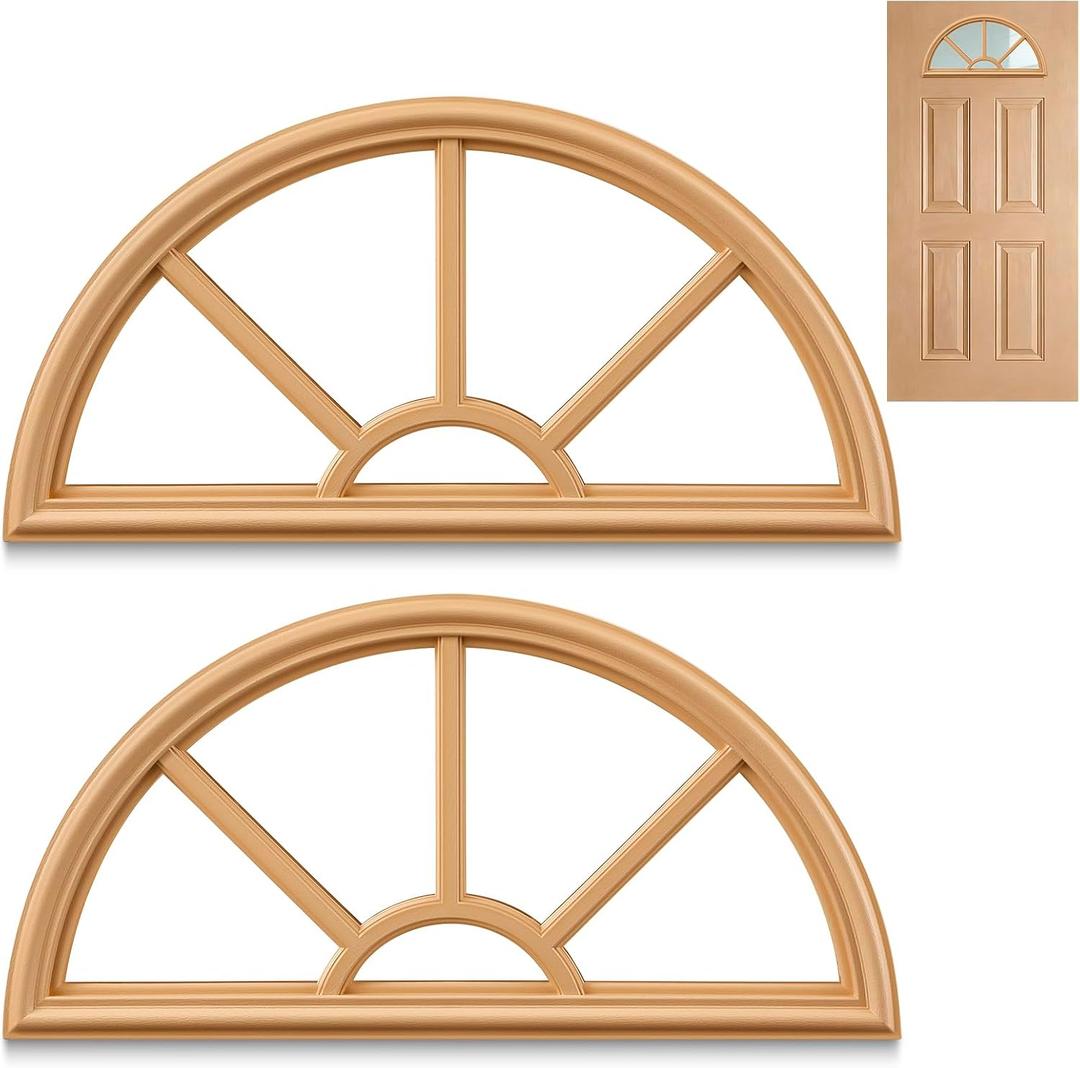 2 Pcs 22" x 10" Entry Door Frame Only Replacement for 1" Glass, Tan