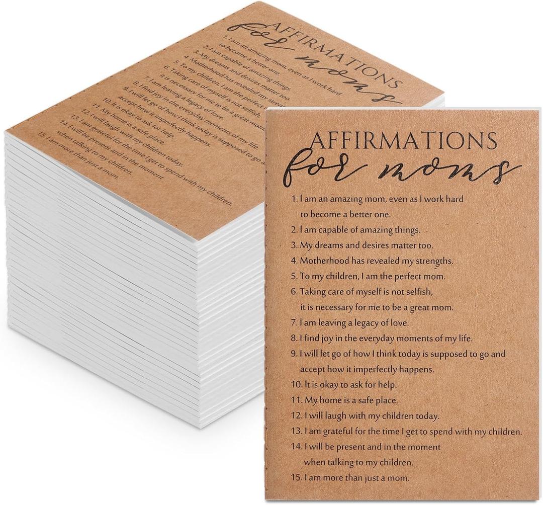 Resurhang 50 Pcs Mothers Day Gifts Bulk for Mom Mini Daily Affirmations Notebooks Small Inspirational Journal Motivational Pocket Notepad First Mothers Day Gift for New Mom Women Mama (Classic)