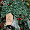 Pre-lit Christmas Garland 9FT with 100 Warm Lights, Battery Operated Xmas Garland with Pine Cedar Cones & Red Metal Ball, Christmas Decoration for Mantle Fireplace Stair Railing Porch (Berry Gold Mix)