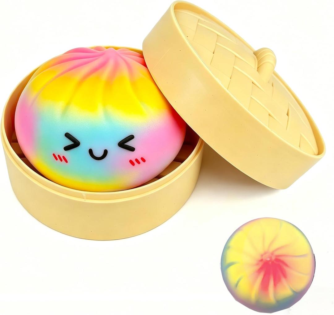 Dumpling Squishies New Mystery Glitter Squishies Dumpling with Box Stress Relief Balls Sensory Toys Desk Squeeze Toys Gift