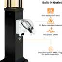 Outdoor Lamp Post with Outlet, Modern Post Light Fixture for Yard, Aluminum Lamp Pole Outdoor Lighting with Glass, Waterproof Outside Street Light for Pathway Garden Patio (40''H, 1 pc)