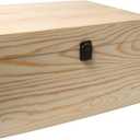 13.8x9.9x6.7-Inch/ 3.33-Gal. X-Large Unfinished Wooden Box for DIY Crafts & Storage with Hinges & Retro Front Clasps - Natural Pine - Smooth Paintable Surface