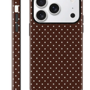 iPhone 17 Pro, Glossy Hybrid 2-Layer Hard Cover, Protective Scratch Resistant Shell, Brown Polka Dot