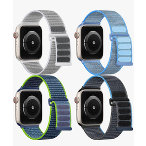 Nylon Bands Compatible with Apple Watch Bands 38mm 40mm 41mm 42mm 44mm 45mm 46mm 49mm Women Men, Soft Breathable Braided Straps for iWatch Bands Series Ultra 2/Ultra SE 11 10 9 8 7 6 5 4 3 2 1,4Pack