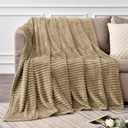 BEDELITE Fleece Throw Blanket for Couch 3D Ribbed Jacquard Soft and Warm Decorative Fuzzy Blanket Cozy, Fluffy, Plush Lightweight Brown Throw Blankets for Bed, Sofa, 50x60 inches