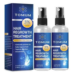 Minoxidil for Men and Women Hair Growth: 5% Minoxidil Topical Spray Hair Regrowth Treatment Stop Hair Thinning and Hair Loss For Stronger Thicker Longer Hair 60ml 2 Pack (2.04 Fl Oz (Pack of 2))