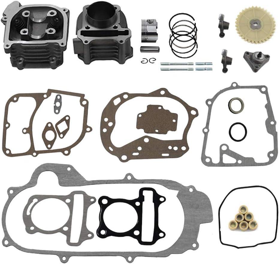 Trkimal Upgrade Big Bore 50mm Cylinder Rebuild Kit for GY6 50cc 139QMB Racing Scooter Parts 64mm Valve Scooter Moped ATV Go Karts