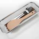 Dishwasher Silverware Basket Stainless Steel Dishwasher Basket Cutlery Silverware Organizer Countertop Utensil Holder, Silver (Mesh-M)