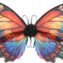 Fairy Wings for Adults Women - Butterfly Wings Fairy Costume for Dress Up Fantasy Renaissance Renfaire Cosplay (Orange)