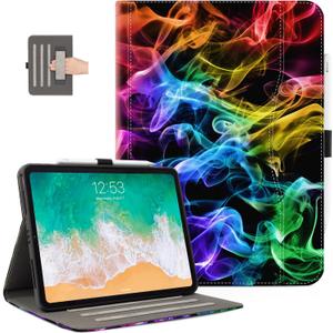 Vimorco for iPad Air 4th/5th 10.9 Case, for iPad Air 6th 11 M2, for iPad Pro 11 inch 4th/3rd/2nd/1st Generation, Pencil Holder & Hand Strap & Pocket, Multiple Stand Protector Cover, Abstract Smoke
