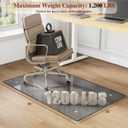 Tempered Glass Chair Mat for Carpet, 30"x48" Grey Floor Mat | Heavy Duty Office Chair Mat for Carpet, Hides Dirt/Fur Better, Noise-Free Gliding Shatterproof, Office Desk Carpet Protector