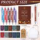 Qeeenar 200 Pcs Christian Gifts Bulk Sets Bible Verse Religious Ballpoint Pen and Notebook Gift Set with Thanks Tags Organza Bag Gift Bulk for Women Church Christian Party Favors(Multicolor,Classic)