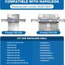 Stainless Grates & Reversible Cast Iron Griddle for Napoleon Prestige 500, Size: 17.75" x 13.5" for Napoleon Prestige 500