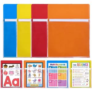 Magnetic File Holder for Classroom, Magnetic Pockets for Whiteboard, Magnetic Storage Pouch for Documents, Notes & Tools, Strong Magnet Backing for Fridge, Whiteboards, and Metal Surfaces