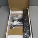 Universal Swivel TV /Table Top TV Stand for 19 to 43 inch TVs with 90 Degree Swivel, 4 Level Height Adjustable, Heavy Duty Tempered Glass Base, Holds up to 99LBS HT02B-001