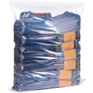 12 Count 18" x 24" Large 5 Gallon Plastic Zipper Storage Bags, 5 Gallon Clear Reclosable Storage Bags Great for Clothes, Shoes, Travel (4.72 Mil Thick)