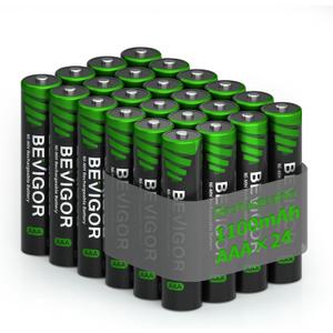 BEVIGOR Rechargeable AAA Batteries, 1100 mAh High Capacity, LSD Low Self Discharge Technology, 1.2V NiMH AAA Batteries Rechargeable, Long-Lasting Triple AAA Recharge Batteries, 24 Count