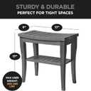 Grey Shower Bench - Small Wooden Shower Stool with Storage Shelf, Non-Slip Bathroom Seat, Spa Decor Bath Bench, Foot Rest Shaving Stool for Shower, Indoor Outdoor Use, Great Gift Idea (17" x 9 x 17)