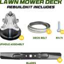 42" Deck Rebuild Kit Fit for MTD LT4200 M155-42 T1000 T1400 T1800 Mower, 2 Spindle 618-06991 918-06991, 2 Blades 742-04312 742-04308, 1 Belt 754-04060
