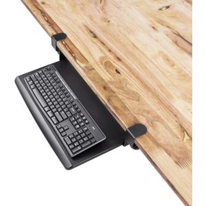 EHO Prime Desk Clamp Keyboard Tray, Under Desk Sliding Retractable Drawer, Ergonomic Space-Saving Platform for Standard Keyboards, Large 20" x 11.5" Workstation Extension