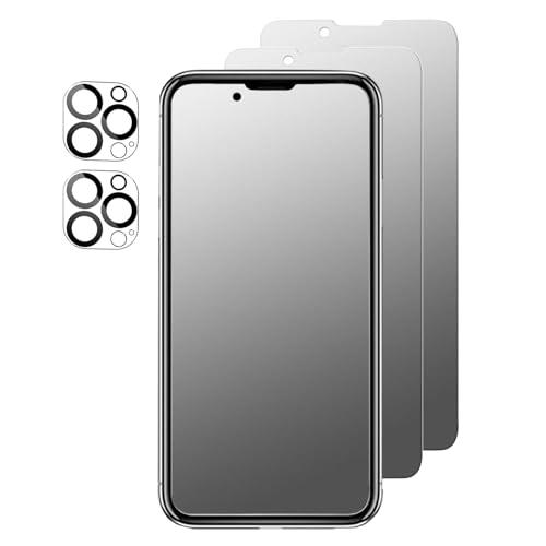 JELLYEA 4 Pieces, 2 x Matte Screen Protector for iPhone 16 Pro Max (6.9 Inches) and 2 x Transparent Camera Lens Protector, Matte Tempered Glass for Apple iPhone 16 Pro Max Anti-Glare Anti-fingerprint