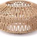 12.6 Inch Boho Rattan Lamp Shades Wicker Vintage Rattan Small Lampshade for Table Floor Hanging Lamps Farmhouse Rustic Lampshades for Kitchen Bedroom Dining Room Hallway (Barrel)