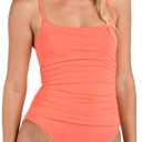 La Blanca Women's One Piece Swimsuit Island Goddess Shirred Side Women's Bathing Suit (2)