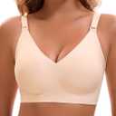 Womens Deep V Bras Wireless Comfortable Bra Supportive No Underwire Bras Tshirt Push Up Bralettes Plunge Seamless Bra (Medium, Color)