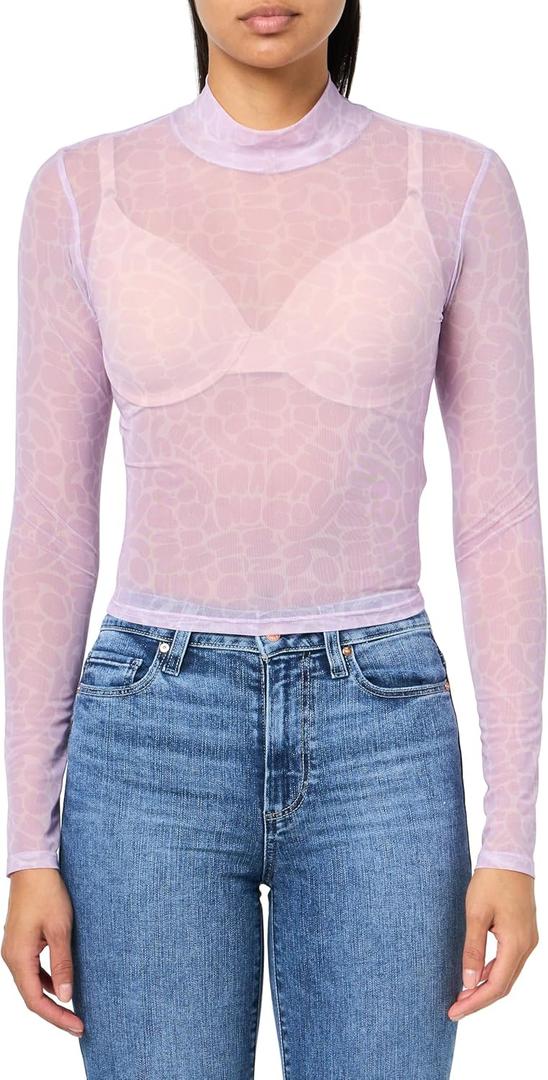 HUGO Women's Mesh Long Sleeve Crop Top (XS)