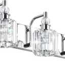 Ralbay Crystal Vanity Light Fixtures 3 Light Modern Crystal Bathroom Lights Fixtures Over Mirror Stainless Steel Chrome Vanity Light for Bathroom Wall Lights Fixtures (24 inch)