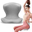 Ergonomic Lumbar Support Cushion for Office Chair,Back Support for Car Seat,Home Chair, Floor and Bed, Meditation Chair,Lower Back Pain Relief,Posture Corrector for Improve Posture.(Gray)