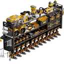 STURDIFLOW Large 49''W Power Tool Organizer Wall Mount | 620lbs Garage Storage Rack with 12 Cordless Drill Holder | 4-Tier Heavy Duty Utility Shelf for Battery Workshop Organization