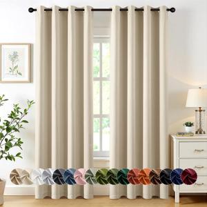MIULEE Blackout Curtains for Bedroom Living Room 2 Panels, Thermal Insulated Room Darkening Drapes Grommet Noise Reducing Light Blocking Window Treatments 84 Inches Long 50x84 Inch Cream Beige