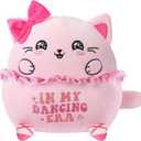 Cat Plush Ballet Dancer Gift - Pink Cat Stuffed Animal Soft Dance Toy Ballerina Doll Girl Birthday Gift with Strap Ballet Shoes Idea Dance-theme In My Dance Era for Girl Ballerina Children 10 Inch