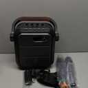 JYX Karaoke Machine with 2 Wireless Microphones, Portable Bluetooth Speaker PA System with Shoulder Strap, Subwoofer Support TWS, USB, Radio, AUX, REC, Bass&Treble for Home Party/Meeting/Adults/Kids