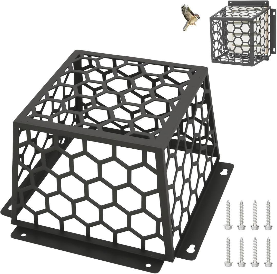 Dryer Vent Bird Guard Cover, Heavy-Duty Steel 7"x7"x5", Fits 34 Inch Dryer/Bathroom/Kitchen Exhaust Vents, Rust-Resistant Metal Pest Guard with Screws, Easy Install Dryer Vent Cage (Black)
