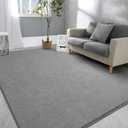 Hutha Large Area Rugs for Bedroom Living Room, 5x8 Grey Solid Fluffy Super Soft Memory-Foam Furry Bedside Carpets, Modern Indoor Floor Rug Aesthetic Minimalist Rug for Kids Girls Boys Home Decor