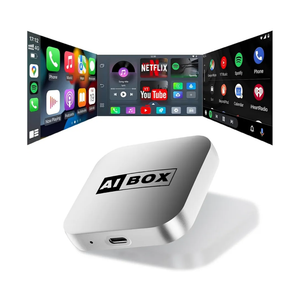 2-in-1 Wireless CarPlay Adapter & Android Auto with Netflix/YouTube/Tiktok, Mini Car Play Wireless Adapter for iPhone, Plug & Play Magic AI Box Fit for Cars with Wired CarPlay/Android Auto