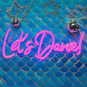 Wanxing Let's Danced Neon Signs Let's Dance Neon Light Up Sign Pink Led Word Light Sign Neon Sign Wedding for Dancing Party,Bar Accessories,Valentines' Day,Birthday Party