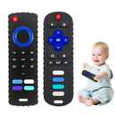 2-Pack Baby Teething Toys-TV Remote Control Shape Silicone Infants Teething Toys for Babies 0-18 Months,BPA-Free (2packs-Black)