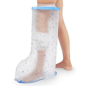 Waterproof Leg Cast Cover for Shower Adult, Cast Protector for Shower Leg Adult with Non-Slip Bottom, Leg Cast Bag for Shower Foot Cover for Shower After Surgery Reusable