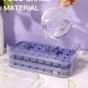 Doonly Easy Release Ice Cube Tray with Lid and Bin, 2 Pack Ice Cube Trays for Freezer, 64 Pcs Ice Trays for Whiskey Cocktail, Tea, Coffee (Purple)