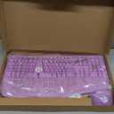 MEETION Ergonomic Keyboard and Mouse Combo, 2.4G Cordless Split Keyboard with Cushioned Palm Rest, Vertical Wireless Mousefor Windows/Mac Purple