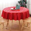 Smiry Round Table Cloth, Waterproof Heavy Duty Vinyl Tablecloths, Wipeable Washable Table Cover for Kitchen and Dining Room (Red, 70" x 70")