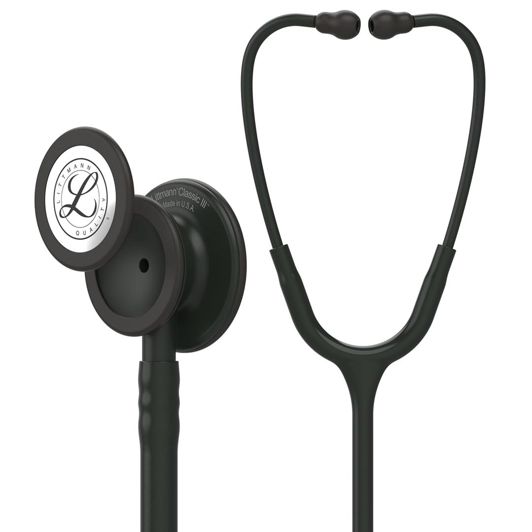3M Littmann Classic III Monitoring Stethoscope, 5803, More Than 2X as Loud, Weighs Less (Black Tube)