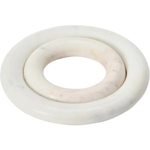 Creative Co-Op Marble Trivets for Dining Table, Set of 2 (White)